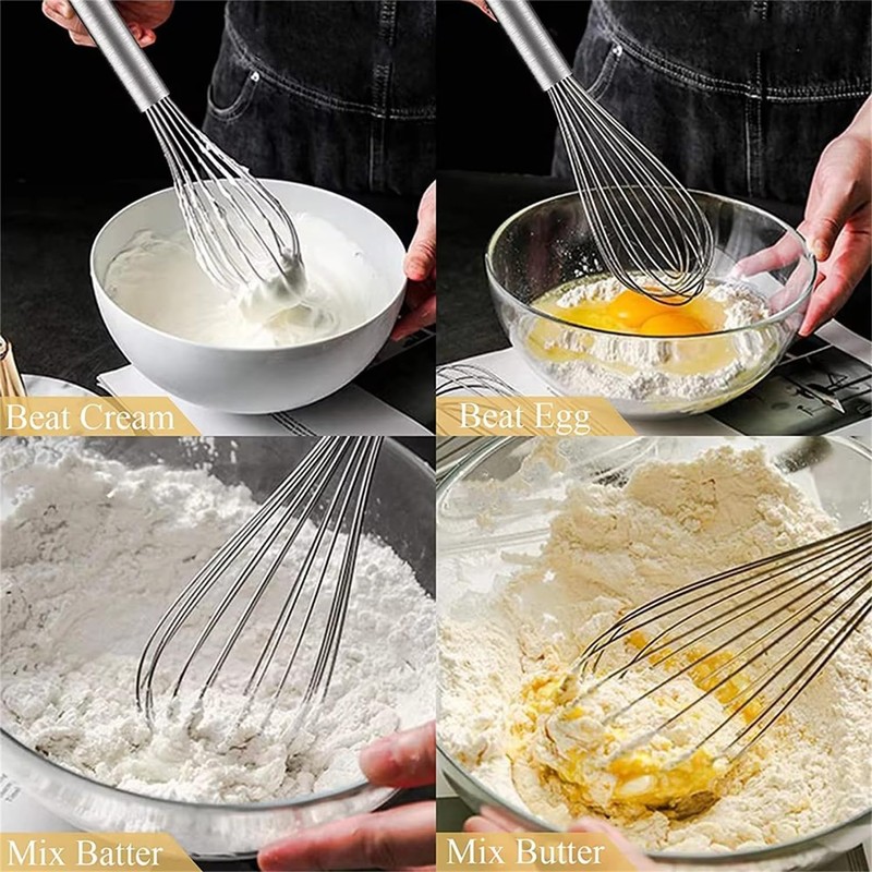 12 inch stainless steel whisk -professional egg beater - kitchen