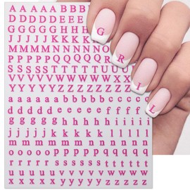 IDDFEVE Letter Nail Art Stickers - 3D English Alphabet Nail Decals for DIY Part of Fluorescence Acrylic Manicure Holographic Nail Decorations(6 Sheets)