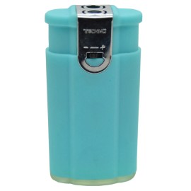 Techno Torch 2 pcs Soft Flame & Wind Proof Flame Dual Flame Torch Refillable Lighter - Baby Blue