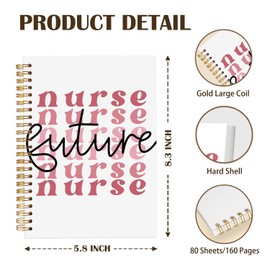 LZYRF Future Nurse Spiral Notebook Journal, Future Nurse Gifts Notebooks for Note Taking, Nursing Nurses Gifts for Female Women, Nursing Hardcover Notebook, 5.5x8.3 Inch