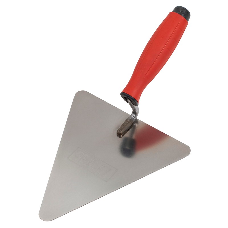Sealey Stainless Steel Triangular Brick Trowel Rubber Handle 180mm -