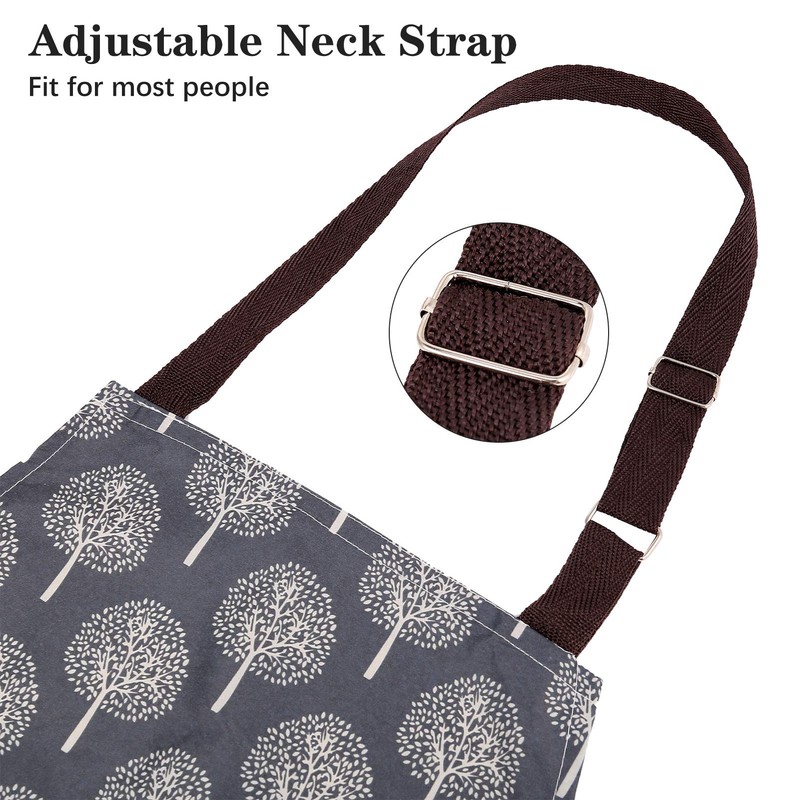 AKlamater 3 PCS Women Apron with Pockets Adjustable Cooking Aprons