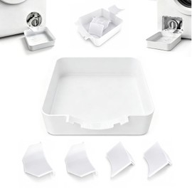 Universal Washing Machine Drain Tray Front Load Washing Machine Drainage Drip Pan with Lip 3D Printing Detachable Front-Load Leak Guard Washer Filter Drain Water Catcher to Keep The Floor Dry
