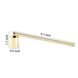 Yoption Candle Wick Snuffer, Stainless Steel Candle Extinguisher Snuffer Accessory with Long Handle for Put Out Candle Flame (Gold)