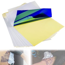 Tattoo Transfer Paper, 25 Sheets A4 Blueprint Stencil Paper Tattoo, Printer Paper, Carbon Paper, Carbon Paper, Tracing Paper with Blue, Professional Ink for Hands-Free and Thermal Printers