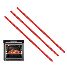 Extra Long 22 inch Oven Rack Cover Silicone Oven Rack Guards Heat Resistant Oven Rack Shields Oven Rack Edge Protector BPA PFOA Free,Protect Against Burns&Scars,Fit on All Standard-Sized Ovens,Red