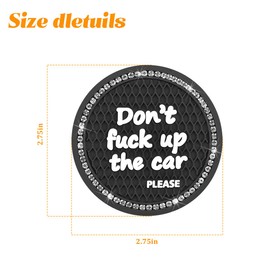 KHGUZ Bling Car Cup Coaster, 4PCS Anti Slip Crystal Rhinestone Vehicle Drink Insert Mat, 2.75 Inch Diamond Automotive Interior Coaster Decor Accessories, Universal for SUV, Sedan, Truck (Black)