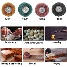 80 Pieces Abrasive Wheels, 1" (25mm) Abrasive Buffing Polishing Wheels Set For Dremel Rotary Tool Bits Accessories Kits-1/8"(3mm) Shank