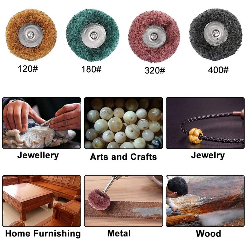 80 Pieces Abrasive Wheels, 1" (25mm) Abrasive Buffing Polishing Wheels