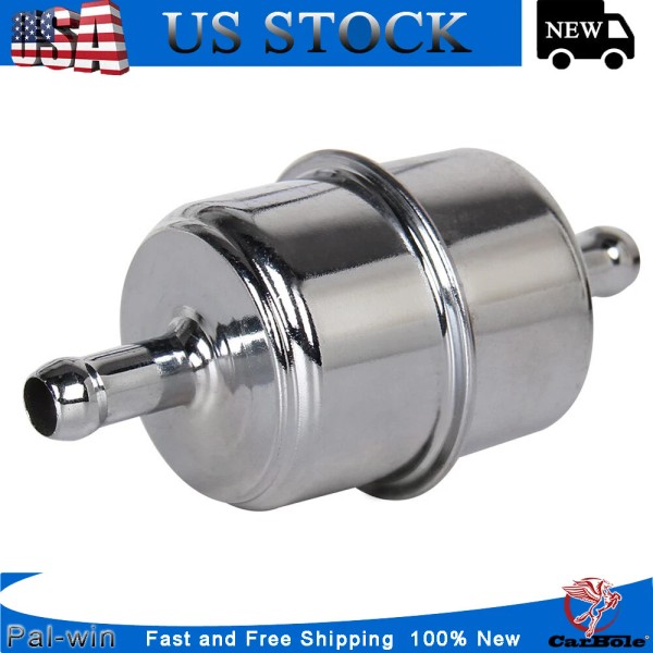 Carbole Chrome Plated Fuel Filter - Fits 3/8" ID Hose