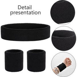 9PCS Bandas para El Cabello Deportivas con Protección de muñeca, Cabeza de Elástica, Banda para El Sudor, Cinta Deportiva para la Cabeza Hombres y Mujeres, para Correr Yoga Ciclismo Cardio