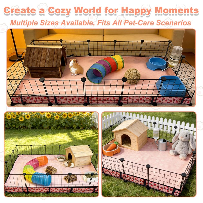 JOGEPEYO Waterproof Guinea Pig Cage Liners, Washable & Reusable Small