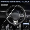 Amiss 3pcs Carbon Fiber Anti-Skid Steering Wheel Cover, Waterproof &