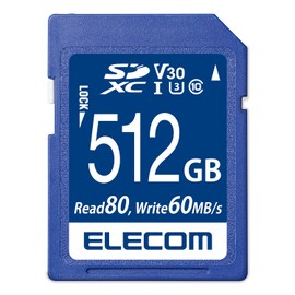 Elecom MF-FS512GU13V3R SDXC 512GB SDXC Video Speed Class Support UHS-I U3 80MB/s Data Recovery Service
