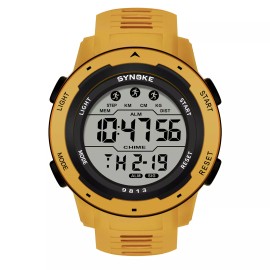 Synoke Men Women Waterproof Digital Sports Watch Military Tactical LED Backlight Gift - Yellow