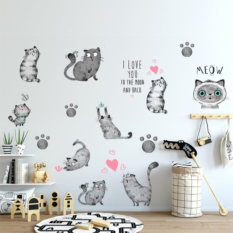 Fujitoya Wall Sticker Cat Removable Wall Sticker Sticker Cute 3D