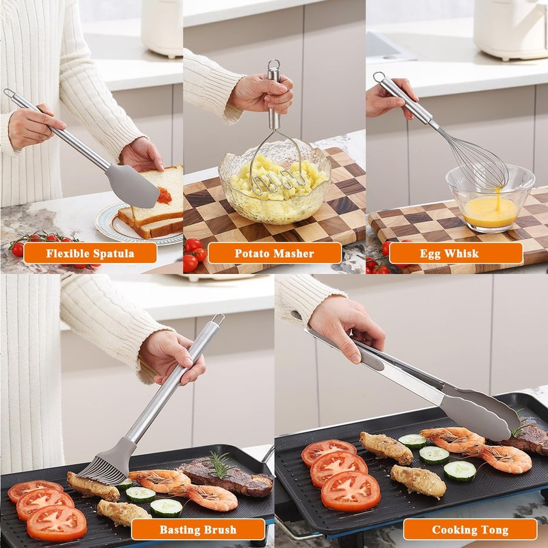 Kitchen Utensils Set, Kyraton 38 Piece Silicone kitchen Cooking Utensils