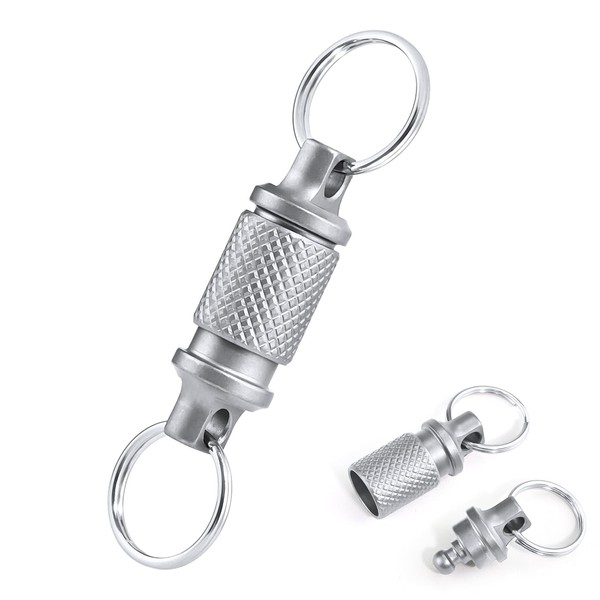 twirush Titanium Keyring, Removable Key Chain with Quick Release, Double