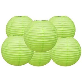 Paper Lanterns Mix Color Packs of 6 Round Paper Lanterns Lampshade Party Decorations (Spring Green, 8" (20 Cm))