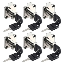 Cabinet Lock with Key, Pack of 6 Security Cabinet Lock, Drawer Lock for Drawers and Cabinets (22 mm)