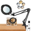 Upgrade 12X Magnifying Glass with Light and Stand, Real Glass