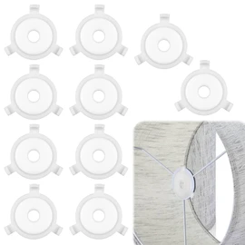Lamp Shade Adapter Ring, 10Pcs E27 to 3/7" Lampshade Reducer Rings Light Shade Replacement Washer Adapter White Plastic Lampe Rings Adapters Lampe Accessories for Table Lamps Pendant Lights Floor Lamp
