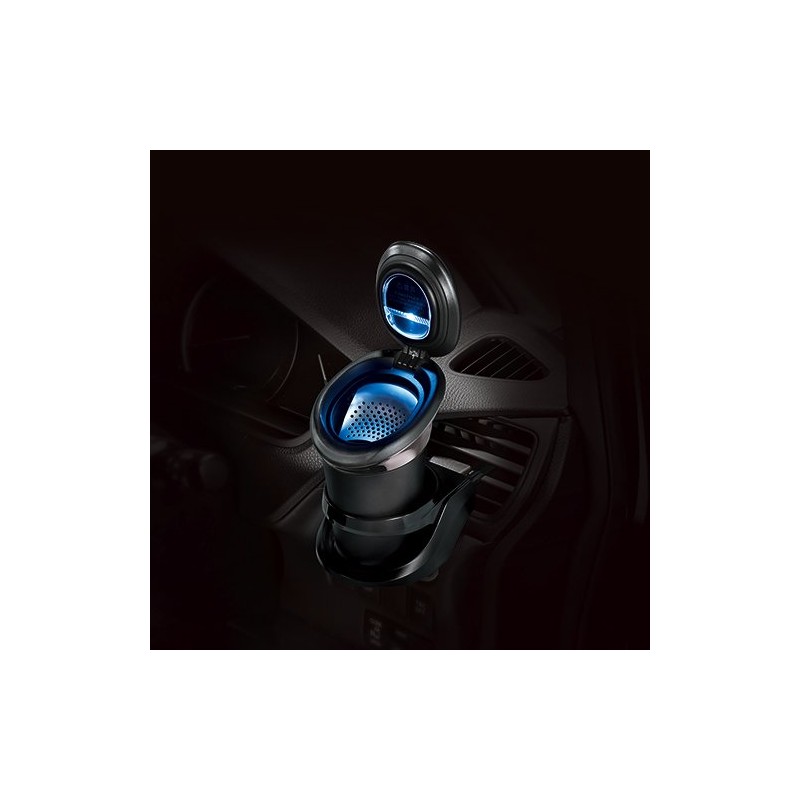 Carmate DZ384 Solar Ash X Car Ashtray, Carbon Style, Plated