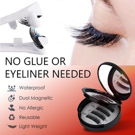 Magnetic Eyelash Set – Spiky Cluster Lashes with Applicator, Eyelash Curler & Eyebrow Kit, Glue-Free, Waterproof, Lightweight for Easy Extension