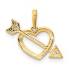 Million Charms 14k Yellow Gold Small Cut out Heart Valentine