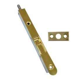 QCAA Flush Bolt, 7", Brass Plated, Solid Brass Face Plate, Made in Taiwan, 1 Pack