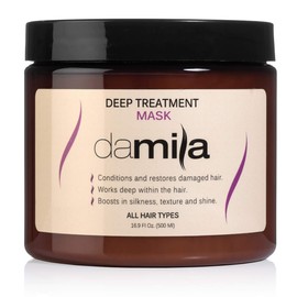 Damila Keratin Hair Mask For Dry Damaged Hair - Deep Conditioning Hair Mask For Curly, Frizzy Hair - Removes Frizz, Repairs Split Ends, Restores Silkiness and Shine - 16.9 Fl. Oz