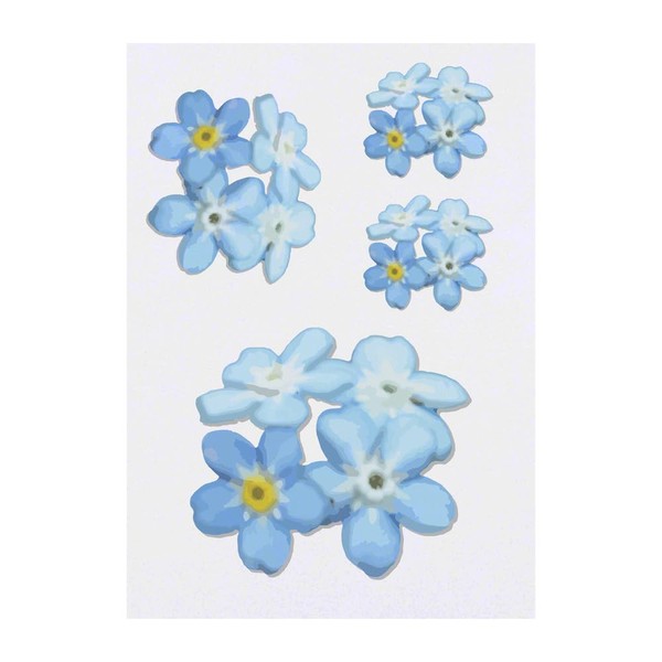 4 x 'Forget Me Not' Temporary Tattoos - Water Resistant,