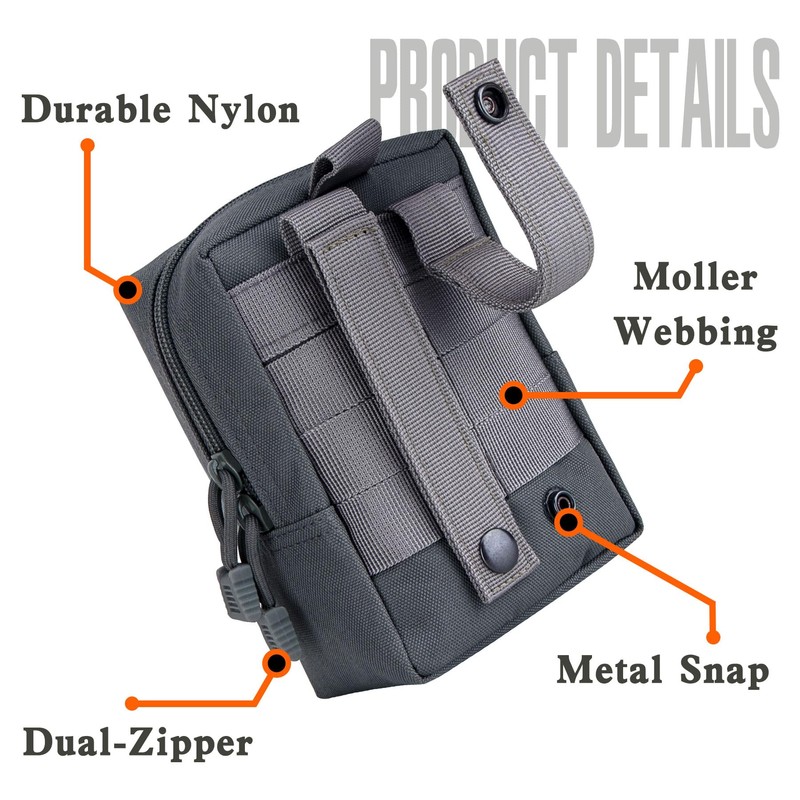 bvya Tactical Molle Pouch Multi-Purpose Compact Waist Pack Water-Resistant Small