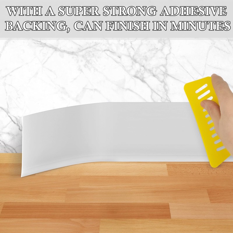 POPAKAN Flexible Baseboard Molding Trim 4" x 40 ft, Self-Adhesive