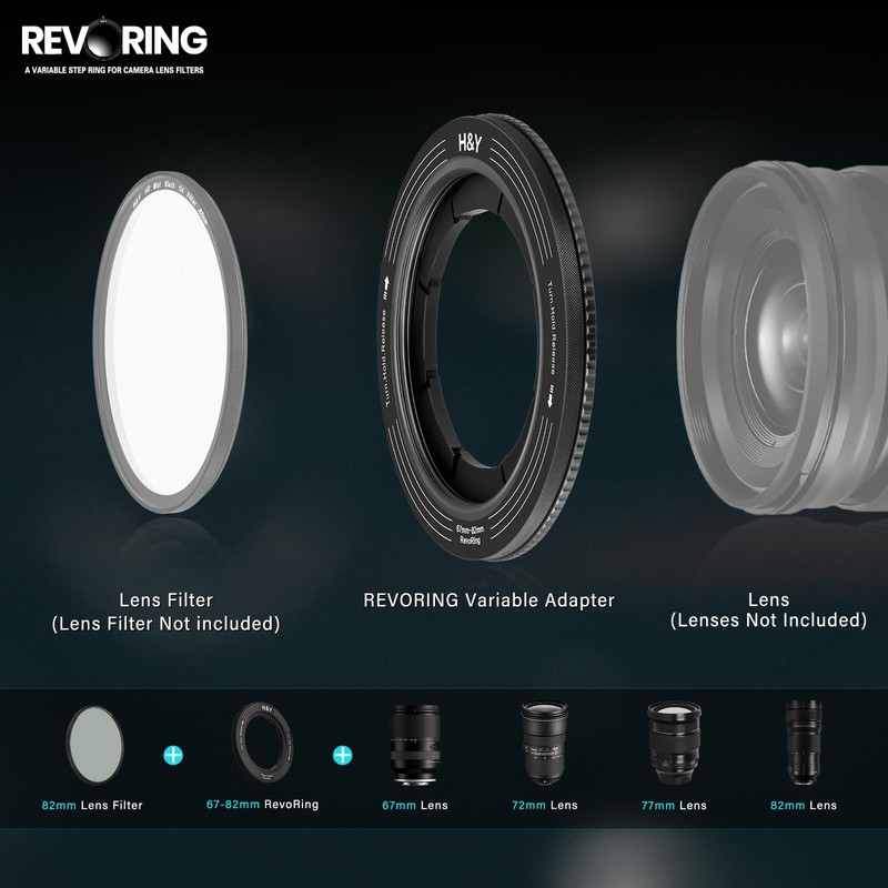 H&Y Step-Up Rings Adapter Variable Step Up Ring Lens Filter