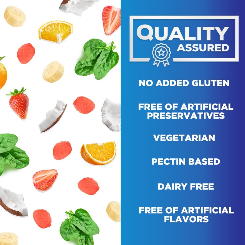 B Complex Supplement Gummies with Vitamin C & Folic Acid,