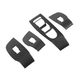 4 Pieces Door Window Switch Trim Carbon Fibre Style Replacement for 3 Hatchback 3 Saloon CX30