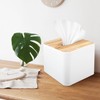 Plomevry Square Tissue Box Tissue Box with Wooden Lid Household