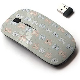 2.4G Wireless Mouse with Cute Pattern Design for All Laptops and Desktops with Nano Receiver - Cute Dogs Cats pet Food