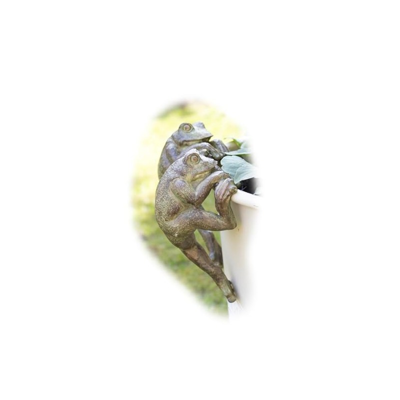 Darthome Set Of 2 Frog Pot Hangers 7x14x6cm Resin Green