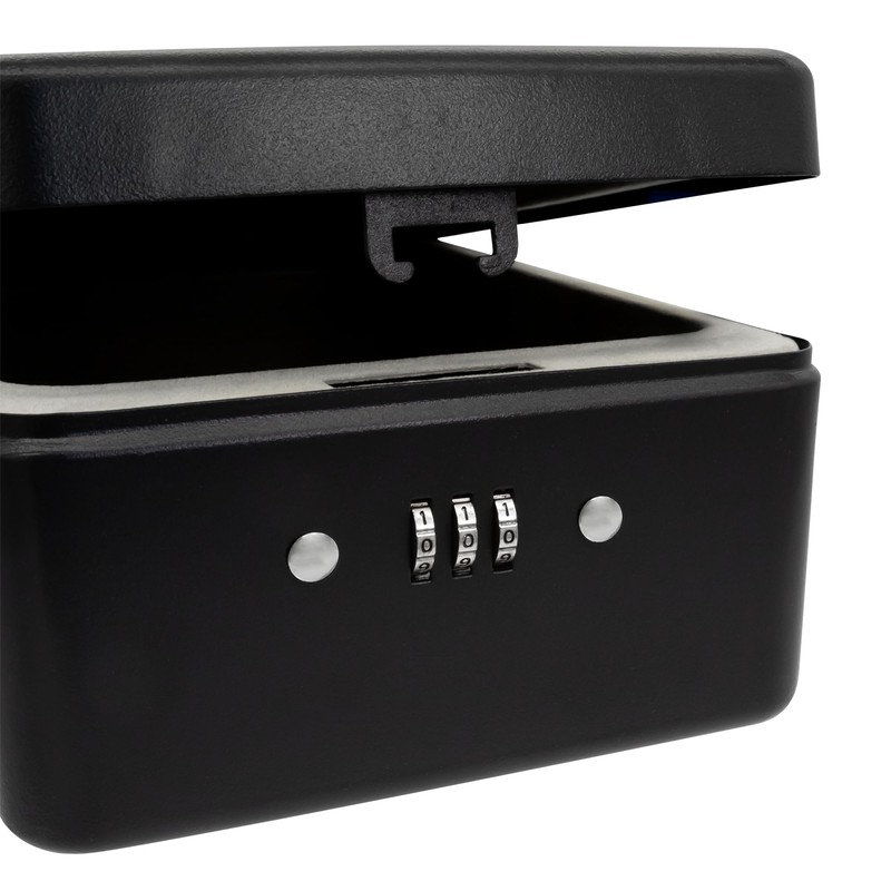 Idena 50119 Steel Security Box Black Safe with Combination Lock