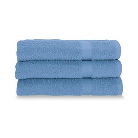Gabel Pure Cotton Face Towels, 60 x 100 cm, Blue, Pack of 3