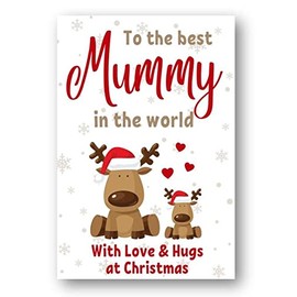 Second Ave Best Mummy Reindeer Children's Kids Christmas Xmas Holiday Festive Greetings Card