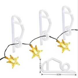 Surflyee Pack of 100 Gutter Hooks, Christmas Light Clips, Garland Hooks for Hanging Christmas Garlands on Gutters, Christmas Lighting Hooks, Indoor and Outdoor Universal