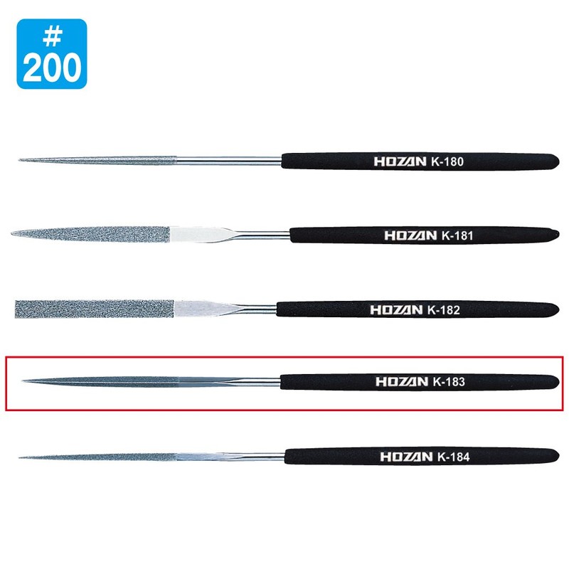 ホーザン(HOZAN) ダイヤモンドヤスリ 硬質素材や熱処理素材の精密加工に 粒度:#200 形状:三角 先端サイズ:1.5ｍｍ K-183