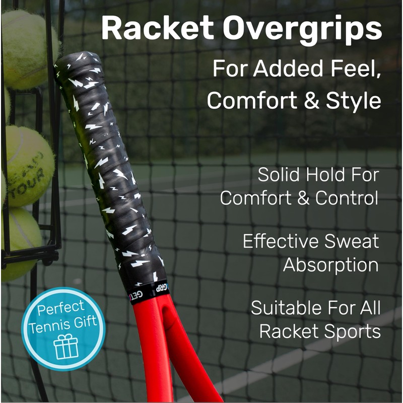 GET A GRIP Racket Overgrips – Anti-Slip Tennis Grip Wrap,