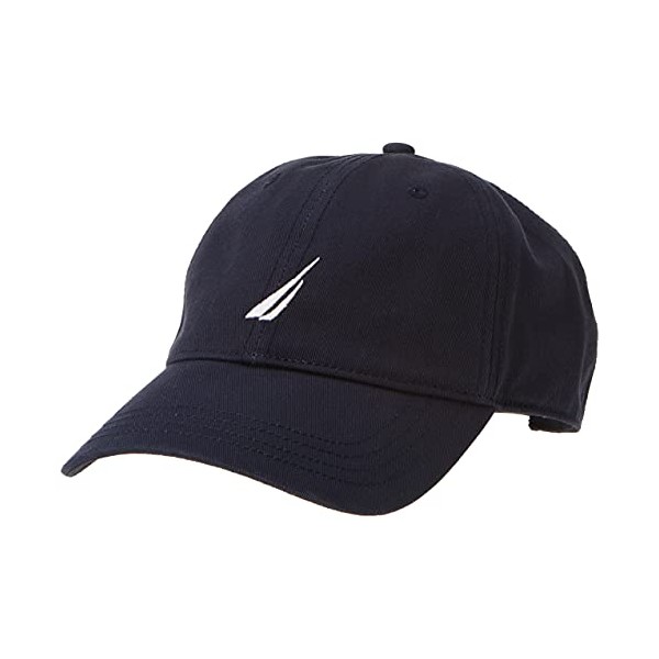 Nautica mens Classic Logo Adjustable Hat baseball caps, Navy, One Size US