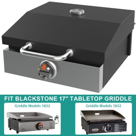 Griddle Lid for Blackstone 17 Inch Adventure Ready 1832 Tabletop Griddle, 1650 Flat Top Grill Station, Hinged Lid Hard Cover with Carry bag and Cover for 17" Blackstone Flat Top Grill