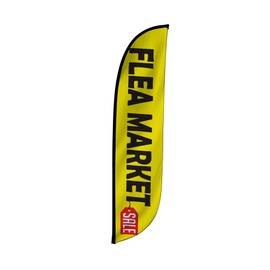 LookOurWay Feather Flag Banner - 12 Feet Tall Advertising Flags for Outdoor Business and Events Promotion - Swooper Flag Only - Farmers Market & Flower Flags - Flea Market (10M1200169)