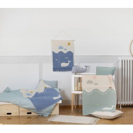 David Fussenegger Baby and Children's Blanket Juwel Whale Medium Blue 90 x 70 cm